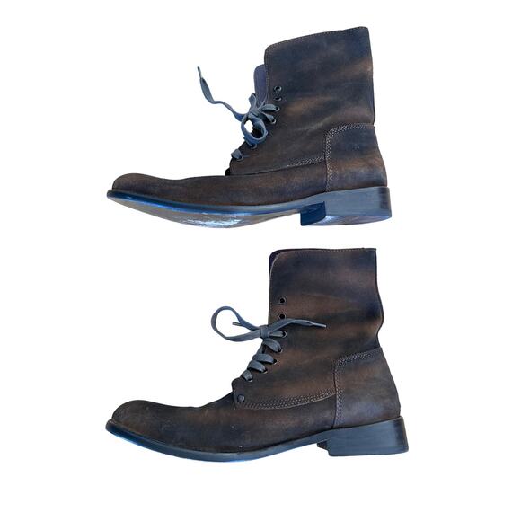 Rogue - Lace Up Leather Boots in Dark Brown